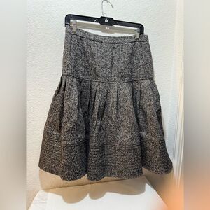 Oscar De La Renta Tweed Fit & Flare Midi Skirt made in Italy